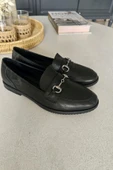 06T 102 Topukla Kadın Toka Detaylı Loafer Deri Babet - 5