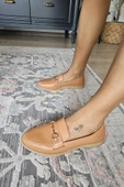 06T 102 Topukla Kadın Toka Detaylı Loafer Deri Babet - 2