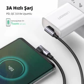 Ugreen 70531 USB-C to USB-C QC/PD 60W 2M Örgülü Hızlı Şarj Kablosu - 3