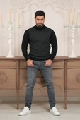 Woolen World Balıkçı Yaka Desenli Yünlü Erkek Triko Kazak - 6