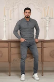 Woolen World Polo Yaka Slimfit Desenli Yünlü Erkek Triko Kazak - 10