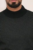 Woolen World Balıkçı Yaka Desenli Yünlü Erkek Triko Kazak - 10