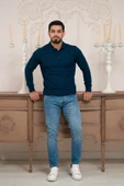 Woolen World Polo Yaka Slimfit Desenli Yünlü Erkek Triko Kazak - 1