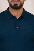 Woolen World Polo Yaka Slimfit Desenli Yünlü Erkek Triko Kazak - 5