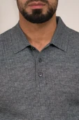 Woolen World Polo Yaka Slimfit Desenli Yünlü Erkek Triko Kazak - 9