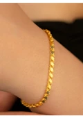 22 AYAR GOLD RENK PULLU BİLEKLİK ARPA MODEL ŞIK TAKI - 2