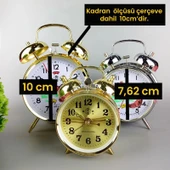 Upway Büyük Boy Nostaljik Dekoratif Retro Tarz Alarmlı Tavuklu Zemberek Kurmalı Mekanik Metal Masa Saati - 5