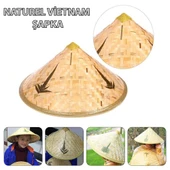 Naturel Renk Cambodia Kamboçyalı Vietnam Şapkası Pvc Hasır - 1