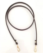 Çanta Aksesuar Spagetti Model Çanta Sapı Koyu Kahve Renk Light Gold Metal - 1