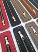 Çanta Aksesuar Derili Fermuar Yeni Model Koyu Kahve 30 Cm Gümüş - 4
