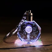 Merdiven Ay Tasarımlı Işıklı Kristal Anahtarlık - 1