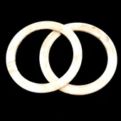 Çanta Aksesuar 15cm Yuvarlak Akrilik Bej Mermer Desen Çanta Sapı - 2