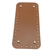 Çanta Aksesuar Gerçek Deri Sütlü Kahve 25X12 cm Dikdörtgen Gümüş Metalli Çanta Tabanı - 1