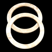 Çanta Aksesuar 15cm Yuvarlak Akrilik Bej Mermer Desen Çanta Sapı - 1