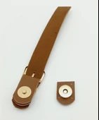 Çanta Aksesuar Tek Kat 18 Cm Suni Deri Siyah Kapak Light Gold Metal - 2