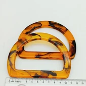 Çanta Aksesuar D Model Leopar Desen Kehribar Renk Akrilik Çanta Sapı - 2