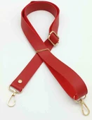 Çanta Aksesuar Suni Deri Ayarlı Çanta Sapı 120X2.4 Cm Kırmızı Light Gold Metal - 1