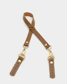 Çanta Aksesuar Taba Renk 60x1.5 cm Gerçek Deri Çanta Sapı (Light Gold Metal) - 1