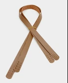 Çanta Aksesuar Sütlü Kahve Renk Gerçek Deri 80X2 Cm Çift Sap - 1
