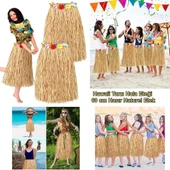 Nessiworld Hawaii Tarzı Hula Eteği – 60 cm Hasır Naturel Etek - 1