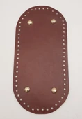 Çanta Aksesuar Gerçek Deri Kızıl Kahve 25X12 cm Oval Light Gold Metalli Çanta Tabanı - 1