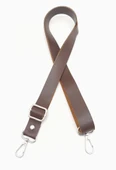 Çanta Aksesuar Suni Deri Ayarlı Çanta Sapı 120X2.4 Cm Kahverengi Gümüş Metal - 1