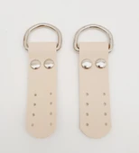 Çanta Aksesuar Krem Tek Kat Suni Deri Sapucu Böce Gümüş Metalli - 1