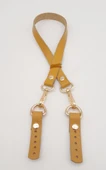 Çanta Aksesuar Hardal Renk 60x1.5 cm Gerçek Deri Çanta Sapı Light Gold Metalli - 1