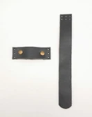 Çanta Aksesuar Siyah Gerçek Deri Kaydırmalı Çanta Kapağı Antik Metalli thumbnail 3