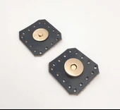 Çanta Aksesuar Lacivert Gerçek Derili Kare Mıknatıslı Çıtçıt Light Gold Metalli thumbnail 3