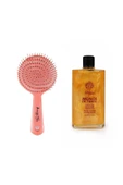 Pembe Pro Üç Boyutlu Oval Saç Fırçası 02 + Işıltılı Saç & Vücut Nemlendirici Yağ - 100 ml - 1