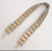 Çanta Aksesuar 62 cm Yassı Örgü Model Suni Deri Gold Renk Çanta Sapı Light Gold Metalli - 2