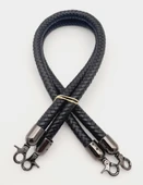 Çanta Aksesuar Siyah Örme Çanta Sapı Füme Metal thumbnail 2