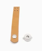 Çanta Aksesuar 11x2 cm Açık Taba Gerçek Deri Düz Çanta Kapağı Gümüş Metalli thumbnail 2