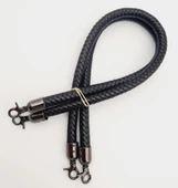 Çanta Aksesuar Siyah Örme Çanta Sapı Füme Metal thumbnail 3