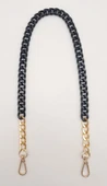Çanta Aksesuar Renkli Metal 60 cm Kancalı Zincir Siyah - 1