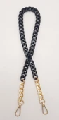 Çanta Aksesuar Renkli Metal 60 cm Kancalı Zincir Siyah - 2