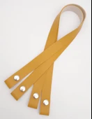 Çanta Aksesuar Tek Kat Suni Deri Hardal Çıtçıtlı Çanta Sapı Gümüş Metalli thumbnail 3