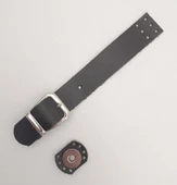 Çanta Aksesuar 18x2.3 cm Koyu Kahverengi Gerçek Deri Tokalı Çanta Kapağı Gümüş Metalli thumbnail 1