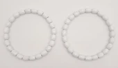 Çanta Aksesuar 12 cm Oval Ahşap Boncuklu Bilezik Model Beyaz Renk Çift Sap - 2