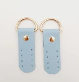 Çanta Aksesuar Tek Kat Suni Deri Sapucu Böce Bebe Mavi Renk Light Gold Metalli thumbnail 1