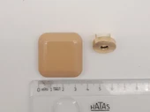 Çanta Aksesuar 3.5 cm Kare Akrilikli Sütlü Kahve Renk Light Gold Mıknatıslı Kilit - 2