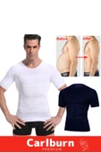 Premium Bel Göğüs Dik Duruş Jinekomasti Toparlayıcı Erkek Göbek Sıkılaştırıcı Kısa Kol Korse Atlet thumbnail 4