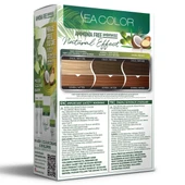 SEA COLOR Amonyaksız, Vegan, Doğal, Besleyici Kalıcı Saç Boyası%100 Beyaz Kapama 1 PAKET 2 x 50 ml Boya OKSİDAN Kramel 8,73 - 2