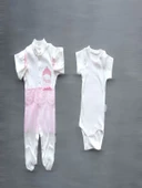 Taçlı Prensesim Nakışlı %100 Cotton Antibakteriyel 10lu Zıbın Takımı Hastane Çıkışı Pembe - 4