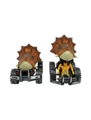 Sürtmeli Dinazor Robota Dönüşen Araba 14 Cm - Kahverengi thumbnail 5