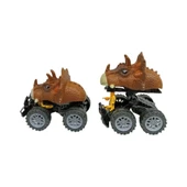 Sürtmeli Dinazor Robota Dönüşen Araba 14 Cm - Kahverengi thumbnail 4