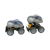 Sürtmeli Dinazor Robota Dönüşen Araba 14 Cm - Gri - 4