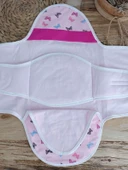 Yenidoğan İlk Baharın Ceylanı Nakışlı Çıt Çıt Kapama Bebek Kundak Pembe thumbnail 6