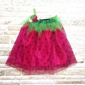 Askılı Çilek Kostüm Kız Çocuk Elbise Fuşya - 4